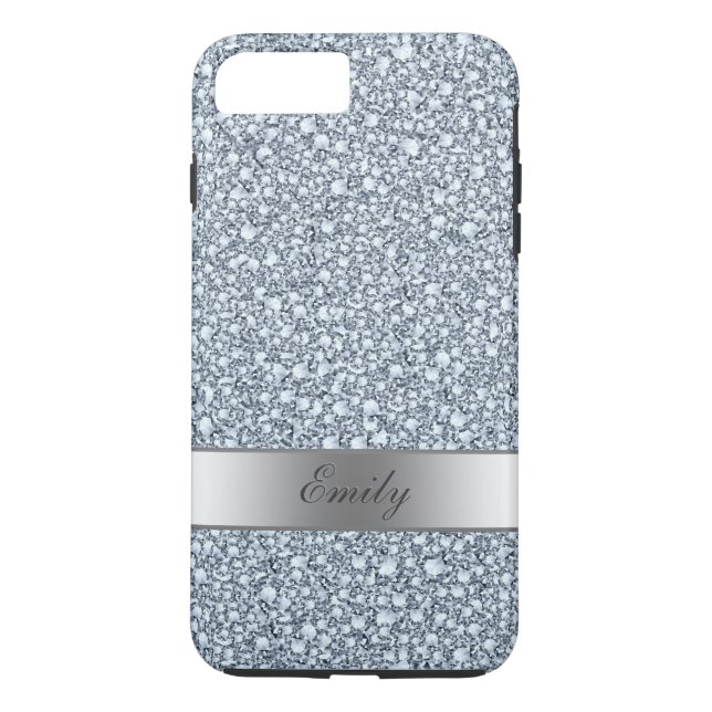 Gray And White Encrusted Diamonds Glitter Pattern Case-Mate iPhone Case (Back)