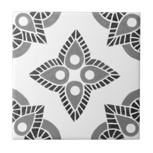 Gray and white geometric Ceramic tile