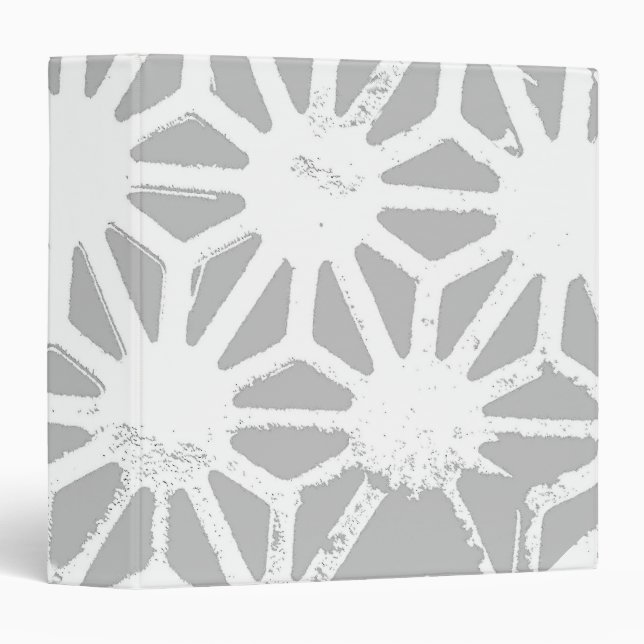 Gray and white geometric pattern 3 ring binder (Front/Spine)