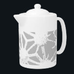 Gray and white geometric pattern teapot<br><div class="desc">Gray and white geometric pattern</div>