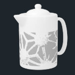 Gray and white geometric pattern teapot<br><div class="desc">Gray and white geometric pattern</div>