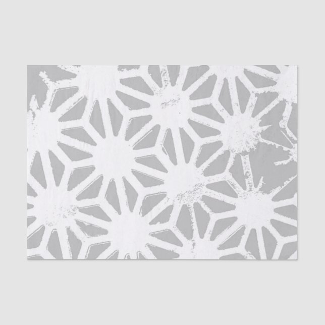 Gray and white geometric pattern tissue paper (Front)