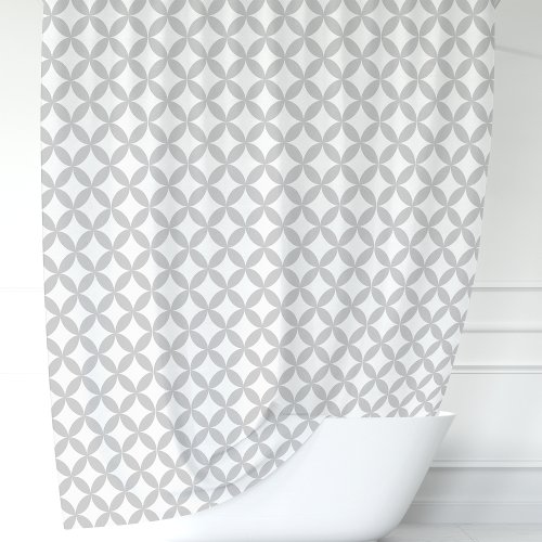 Gray And White Geometric Shower Curtain