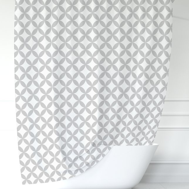 Gray and White Geometric Shower Curtain (Creator Uploaded)