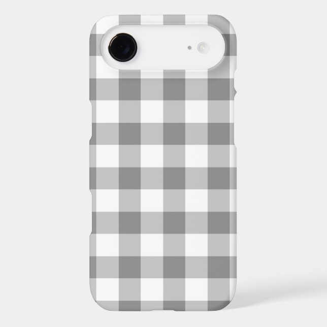 Gray And White Gingham Check Pattern Case-Mate iPhone Case (Back)