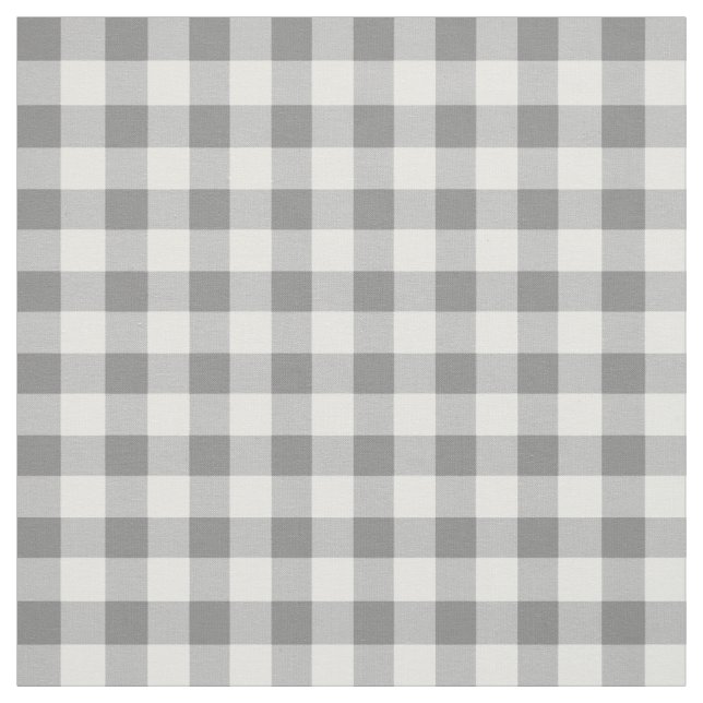 Gray And White Gingham Check Pattern Fabric (Swatch)