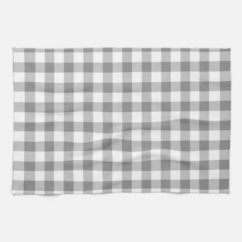 Gray And White Gingham Check Pattern Towel