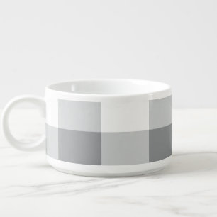 Gray And White Gingham Pattern Bowl
