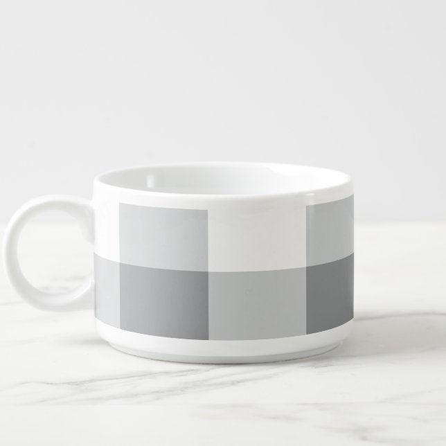 Gray And White Gingham Pattern Bowl (Right)