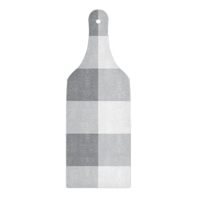 Gray And White Gingham Pattern Cutting Board (Front)