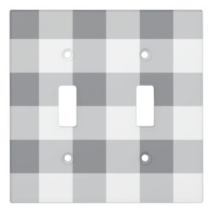 Gray And White Gingham Pattern Light Switch Cover