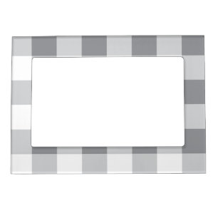 Gray And White Gingham Pattern Magnetic Frame