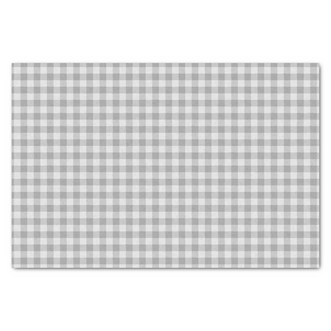 Gray And White Gingham Plaid Tissue Paper Zazzle