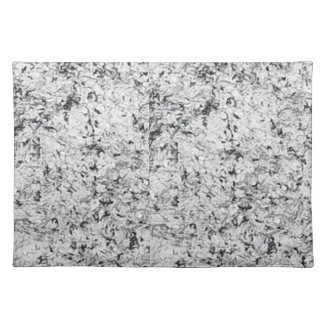 Gray and White Granite Cloth Placemat (Front)