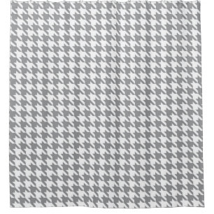 Gray and White Houndstooth Pattern Shower Curtain