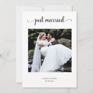 Gray and White Lights Photo Wedding Announcement
