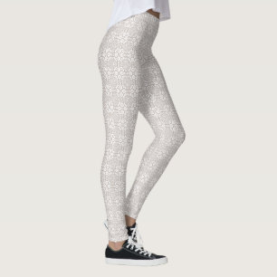 Gray and White Mandala Pattern  Leggings