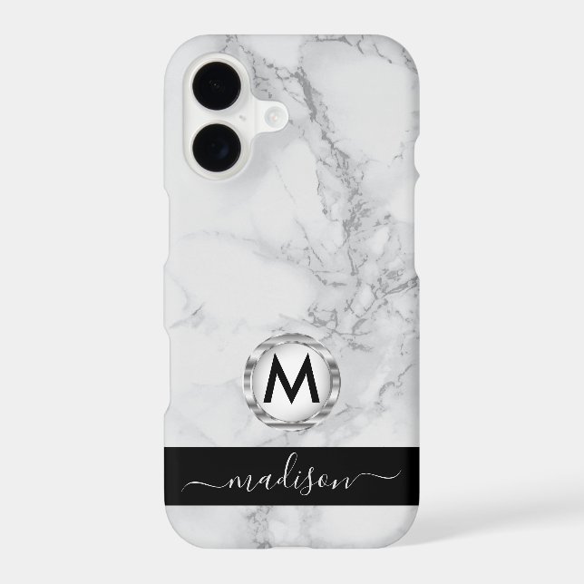 Gray and White Marble Design Case-Mate iPhone Case (Back)