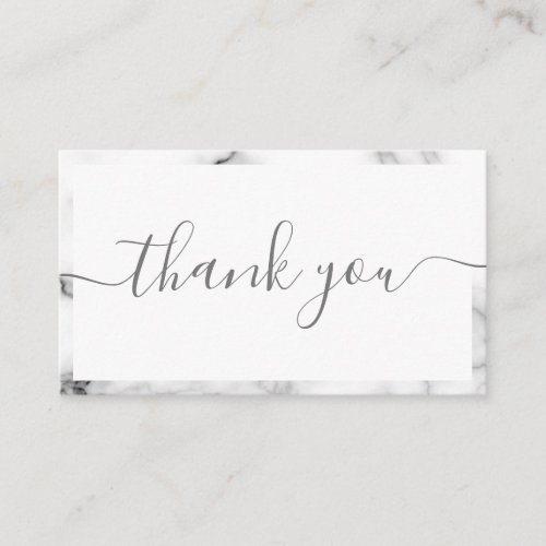 Gray and white marble effect customer thank you e enclosure card