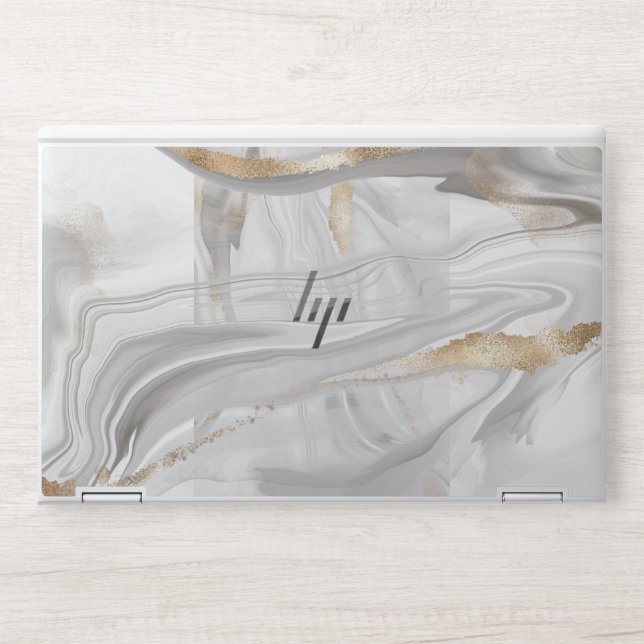 Gray and White marble HP EliteBook X360 1040 HP Laptop Skin (Front)