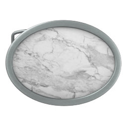 Gray and White Marble Pattern Belt Buckle