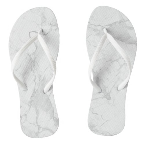 Gray and White Marble Pattern Flip Flops
