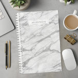 Gray and White Marble Personalized Name Custom Planner<br><div class="desc">Stay organized with this elegant gray and white marble personalized name custom planner. Perfect for women who love sophisticated and modern designs, this planner combines timeless marble aesthetics with practical functionality. The chic marble pattern and personalized name add a touch of luxury to your daily planning. Customize it with your...</div>