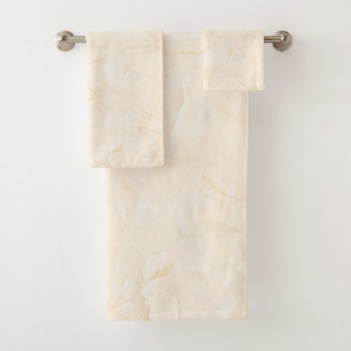 Gray and White Marble Stone Bath Towel Set