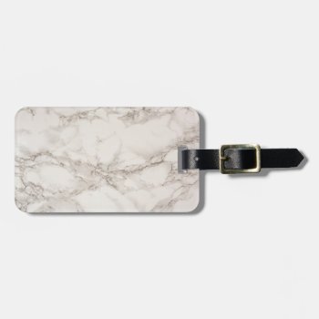 Gray And White Marble Stone Luggage Tag by bestipadcasescovers at Zazzle