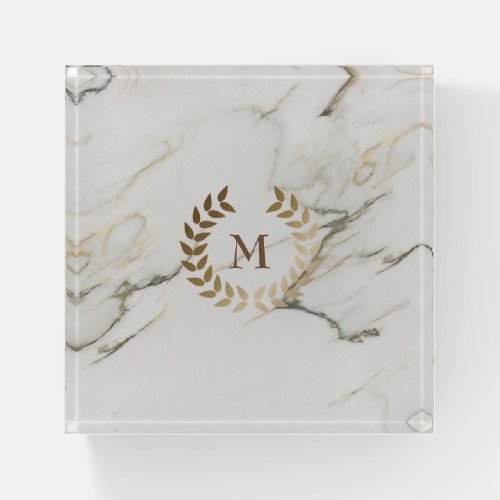 Gray And White Marble Texture Paperweight