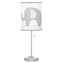 Gray and White Mod Elephant Nursery Lamp Gray