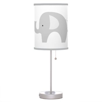 Gray And White Mod Elephant Nursery Lamp Gray by allpetscherished at Zazzle