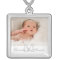 Gray and White Monogram with Photo Gift Necklace