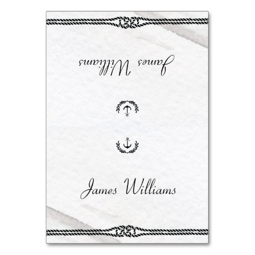 Gray And White Nautical Wedding Place Cards