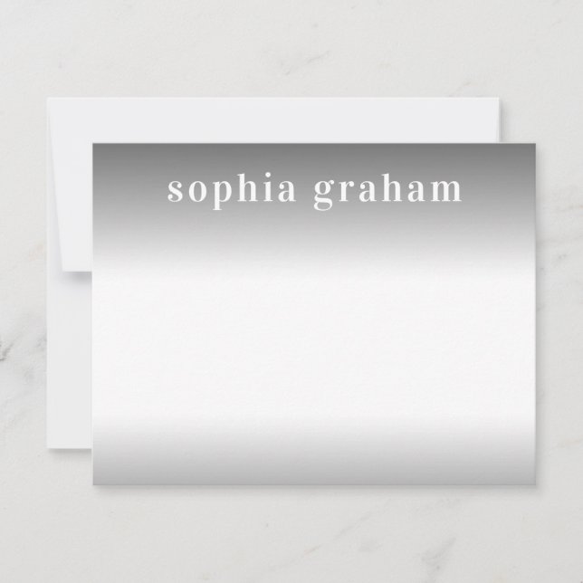 Gray and White Ombre Note Card (Front)