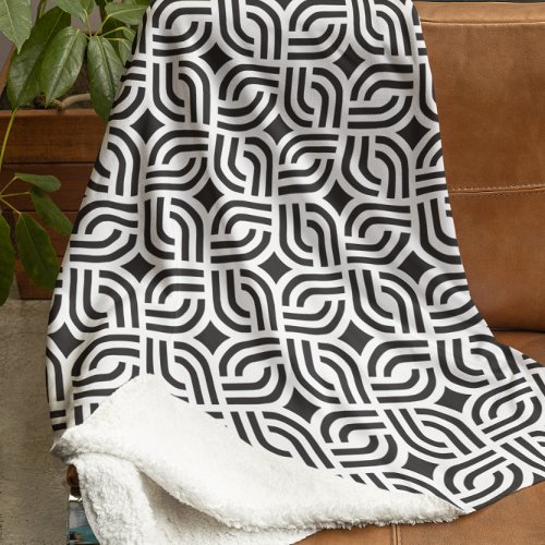 Gray and white ornament patterns antique design fleece blanket