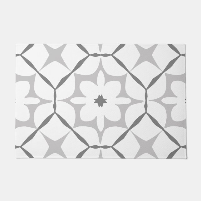 Gray and White Pattern  Doormat (Front)