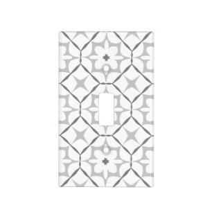 Gray and White Pattern Light Switch Cover