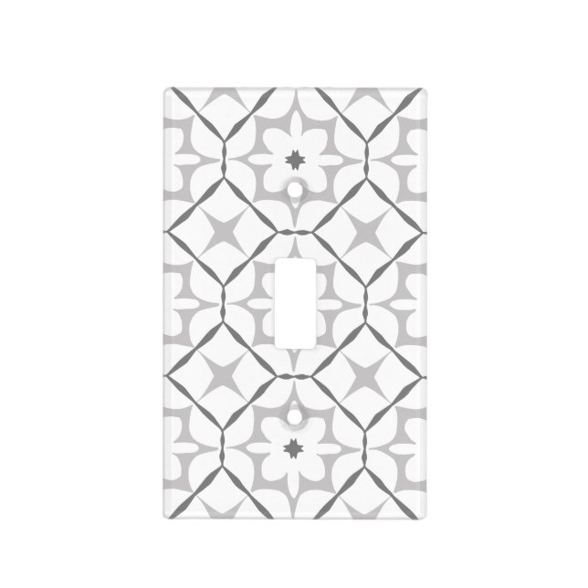 Gray and White Pattern Light Switch Cover (Front)