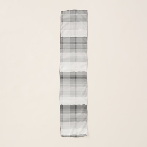 Gray and White Plaid Scarf