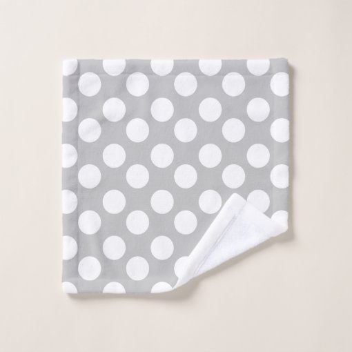 Gray and White Polka Dot Bath Towel Set Zazzle
