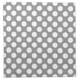 Gray and white polka dots cloth napkin