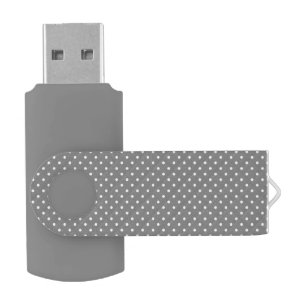 Gray and White Polka Dots Flash Drive