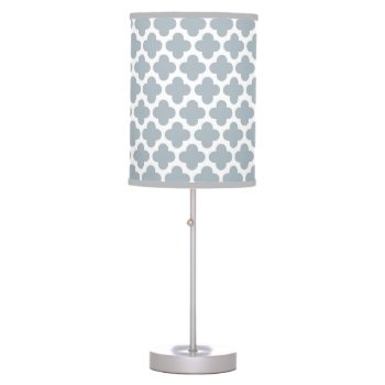 Gray And White Quatrefoil Pattern Shade On Lamp by Home_Suite_Home at Zazzle