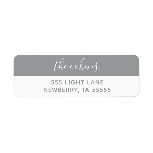 Gray and White Return Address Labels (Front)