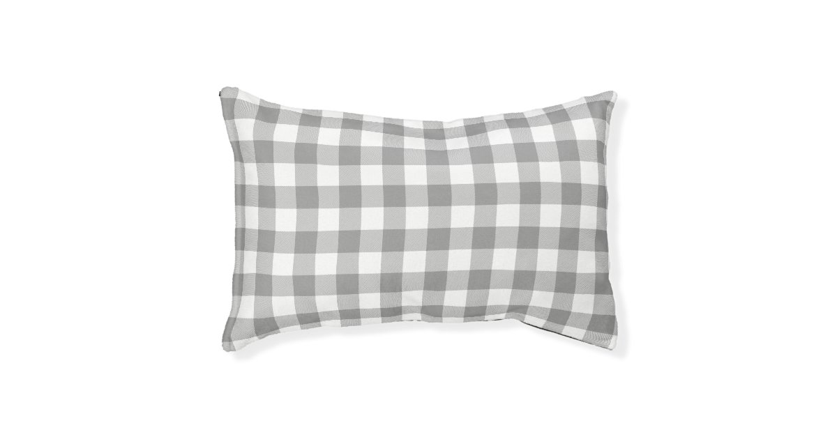 Gray And White Rustic Buffalo Check Plaid Pet Bed Zazzle Com