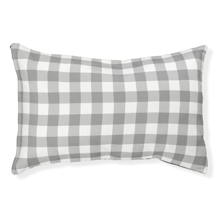 grey and white buffalo check pillow