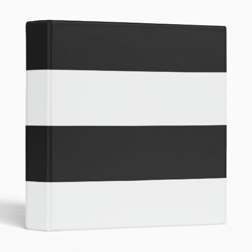 Gray and White Simple Extra Wide Stripes 3 Ring Binder