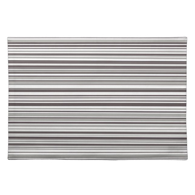 Gray and White Simple Modern Stripes Cloth Placemat (Front)