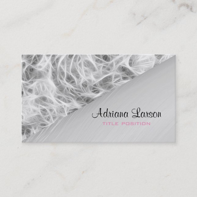 Gray And White Smokey Design Business Card (Front)